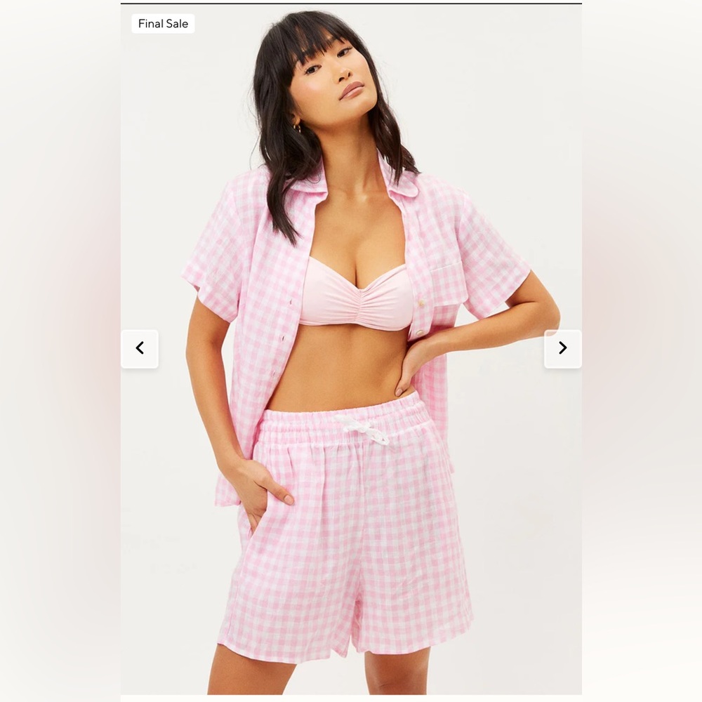 Frankie’s Bikinis // Lou High Wasted Short and Button-down Shirt set